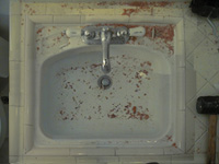 composite photo of a sink